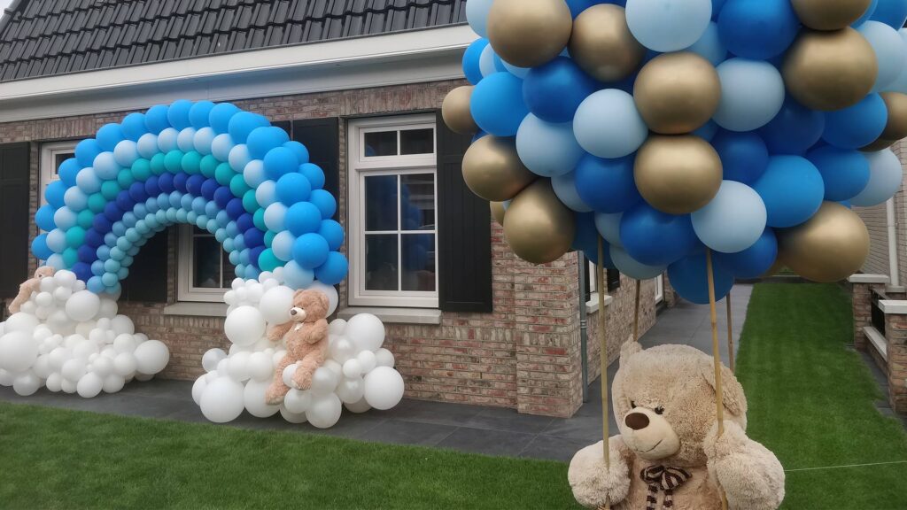 Ballondecoratie voor een gender reveal